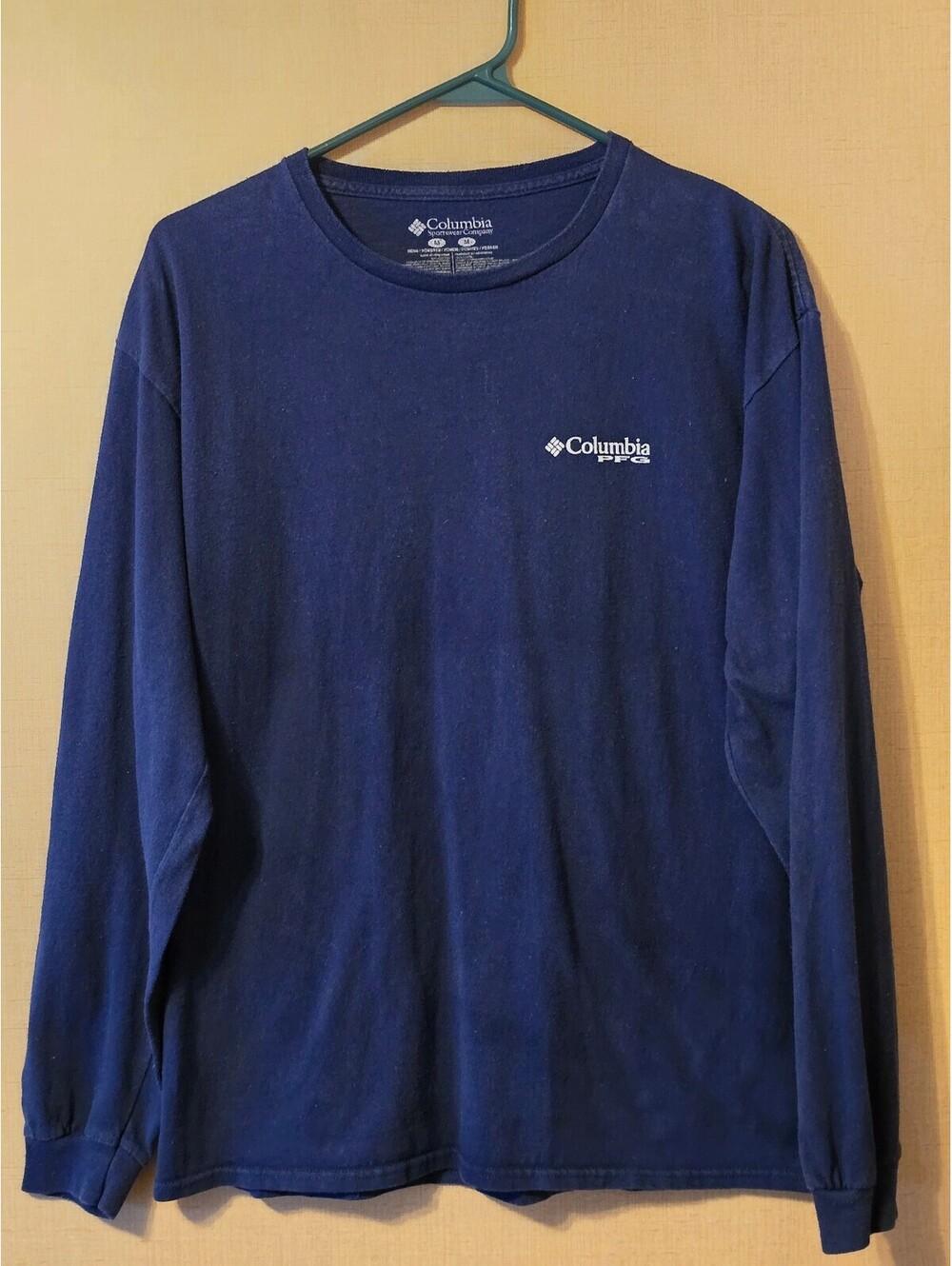 Columbia PFG Men's Navy Long Sleeve Performance Fishing T-Shirt, Size M